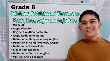 Definitions, Postulates & Theorems on Points, Lines, Angles and Angle Pairs