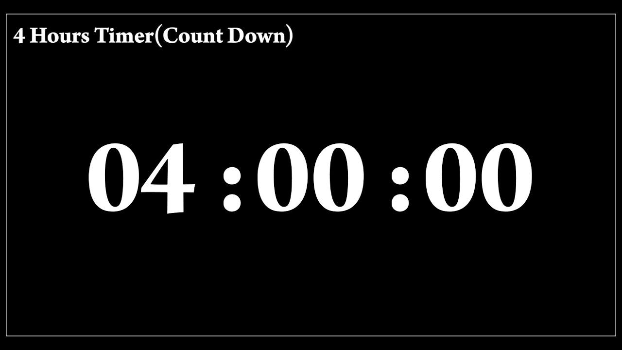 4 hours countdown timer - YouTube