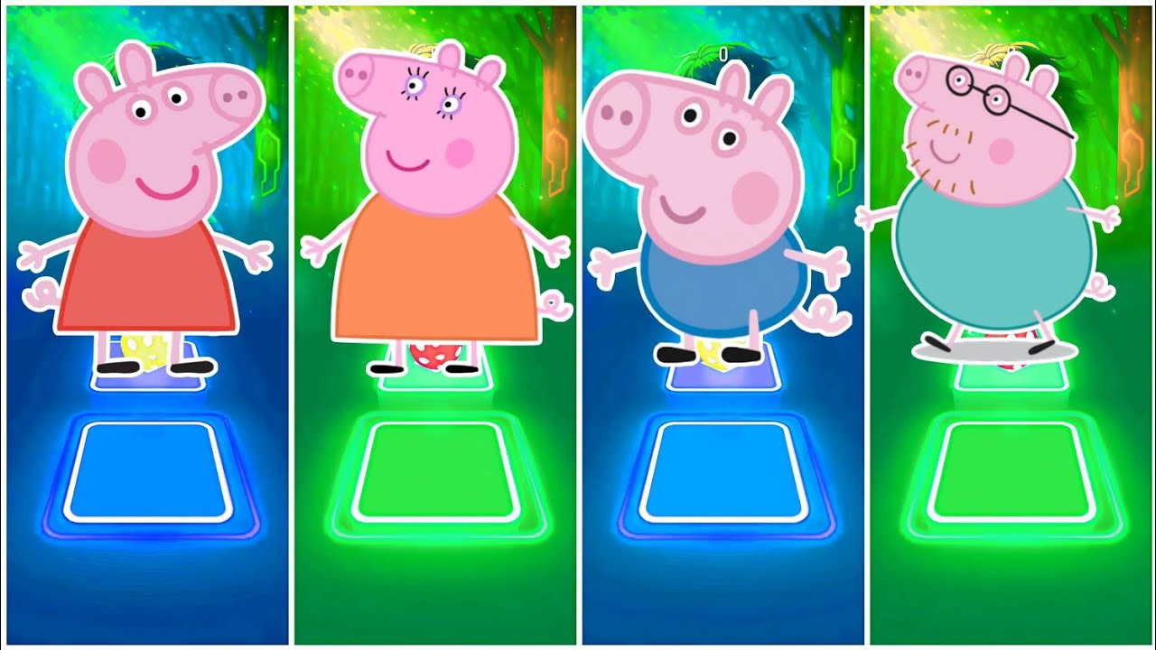 Peppa Pig Vs Mummy Pig George Pig Vs Daddy Pig | Tiles Hop Edm Rush🎶