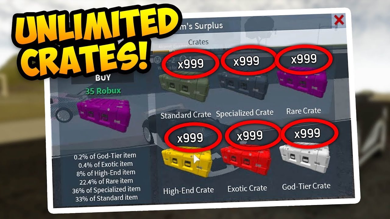 How To Get Unlimited Crates Vehicle Simulator Roblox Youtube - roblox vehicle simulator where to find crates