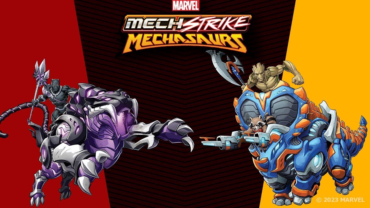 Mecasaurio contra Mecasaurio: Black Panther contra Rocket y Groot | Mech Strike: Mecasaurios