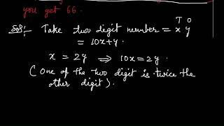 One of the two digits of a two digit number is twice the other digit. If you interchange the…