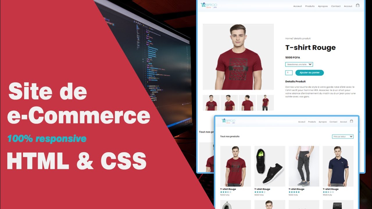 Comment créer un Site Web de e-commerce en utilisant du HTML et CSS | étape par étape