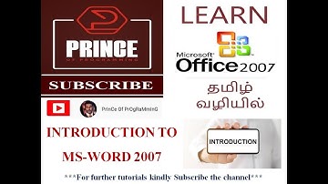 INTRODUCTION TO MICROSOFT OFFICE WORD 2007 TUTORIAL
