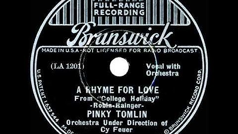 1936 Pinky Tomlin - A Rhyme For Love