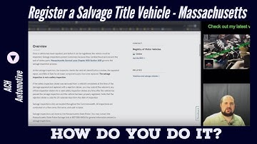Register a Salvage Title Car in Massachusetts