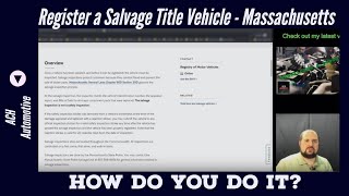 Register a Salvage Title Car in Massachusetts