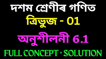 Class 10 Maths Chapter 6 EXERCISE 6.1 in Assamese | Triangles | SEBA | Let