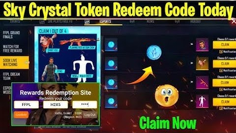 Sky Crystal Token 😘 Redeem Code Free Fire || redeem code freefire today