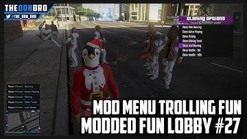 GTA 5 ONLINE - MODDED FUN LOBBY #27 - MOD MENU TROLLING/FUN (GTA V MODS)