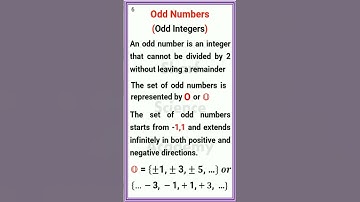 Odd Numbers in math #maths