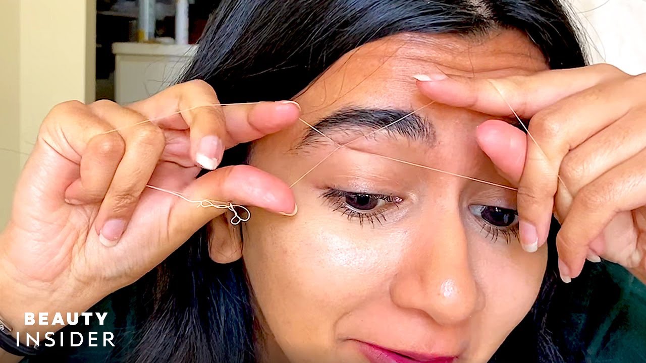Brow Expert Shows How To Thread Your Own Eyebrows | Beauty At Home - YouTube