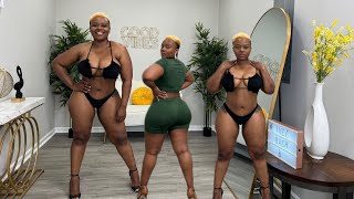 VACATION INSPO BIKINI SHORT TRY ON HAUL| LOOKBOOK | SHEIN |CURVY OUTFIT IDEAS | PLUS THICK