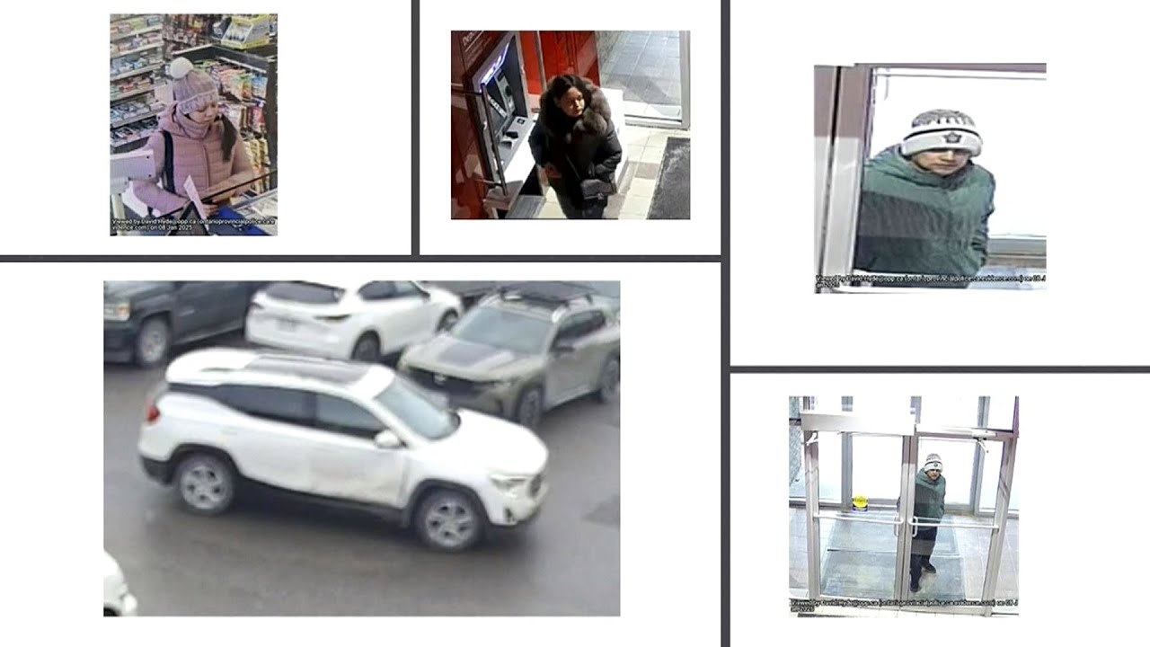 Suspects sought by police following ATM fraud in Barrie, Ont. - YouTube