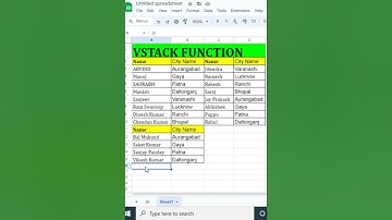 Vstack Formula in Excel | Excel google sheet | 4M Views