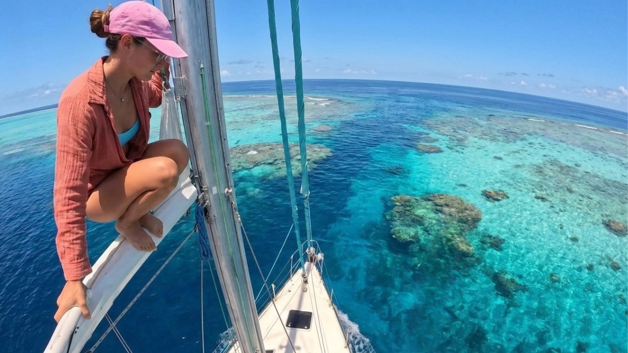 ⁣arriving to the most remote atolls on earth...the Tuamotus