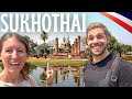 First time in sukhothai thailand travel vlog  ancient ruins alms giving  trying new thai food