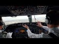 Flyr rainy boeing 737800 cockpit landing into alicante 4k