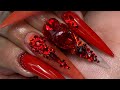 Blood red & matte red jelly nails | Nail bling chit chat & ramble