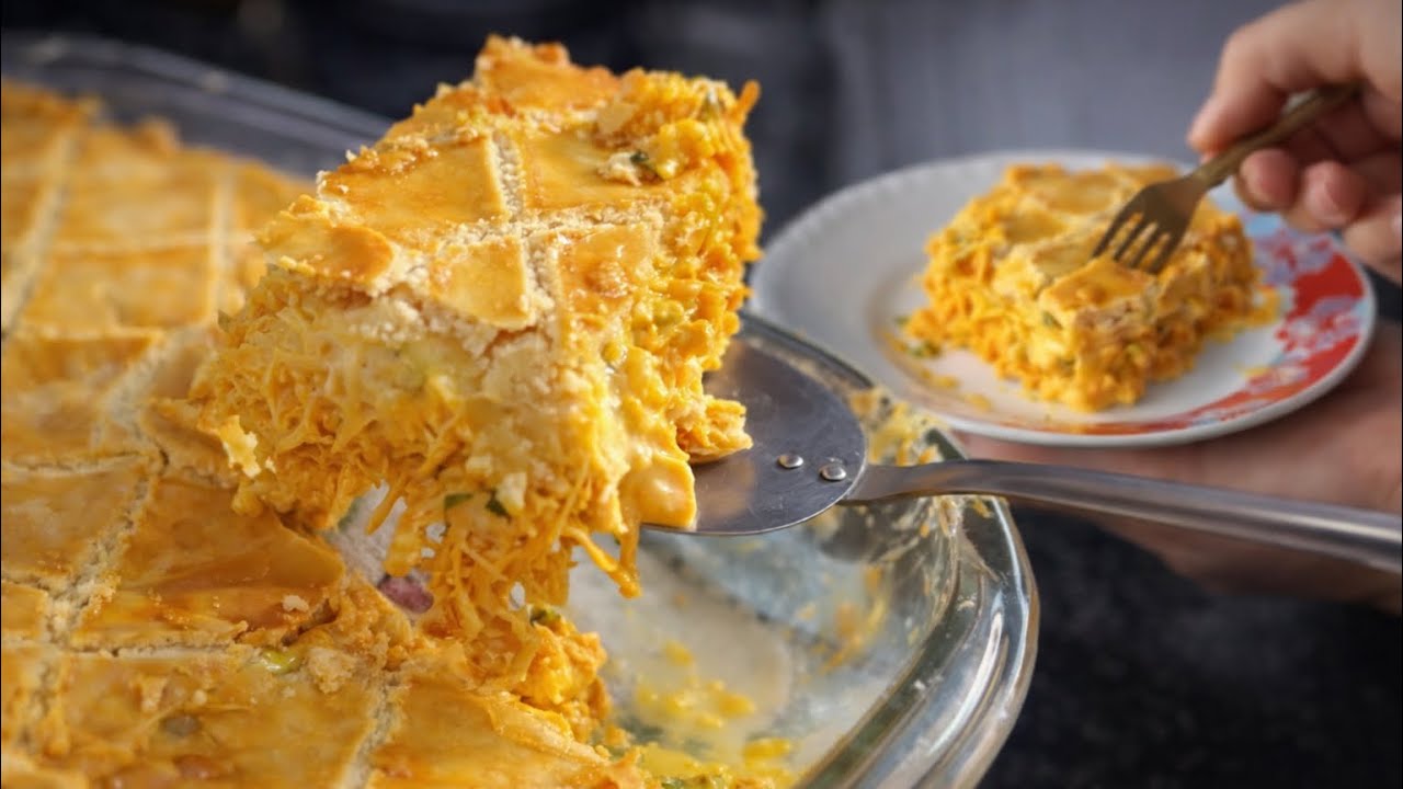 Empadão de frango cremoso - Massa que derrete na boca