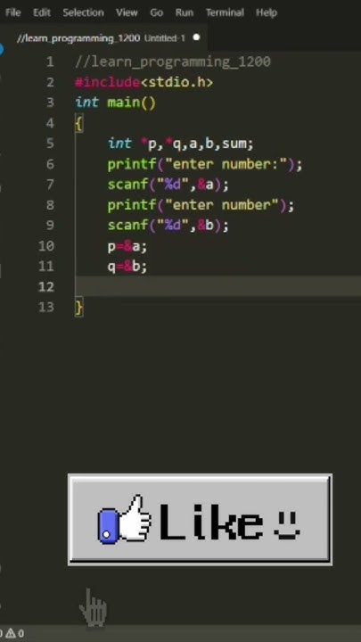 Write a C Program to Add two numbers using Pointers ||learn_programming ...