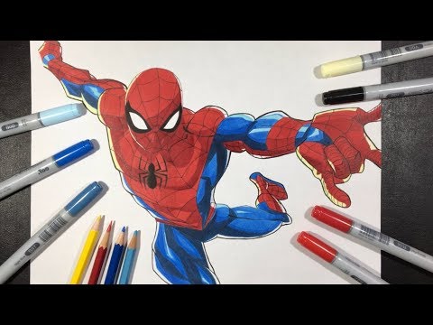 スパイダーマン描いてみた 中3 コピック Youtube