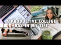 a PRODUCTIVE college day in my life | studying, working out, green smoothies, self-tanning