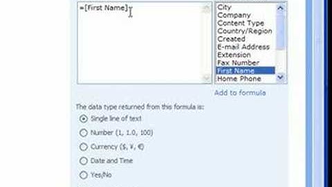 Working with Sharepoint Calculated Columns