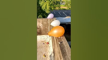 Challenge the flour course and pop different colorful balloons with bare hands #balloon