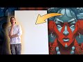 Painting A Bizarre Goddess on a Huge Canvas Bigger Than Me!