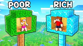 POOR vs RICH Treehouse Battle in Minecraft...