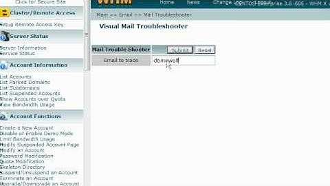 micfo | how to use email troubleshooter in WebHostManager (WHM)