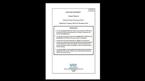 IGNOU CHEMISTRY SOLVED ASSIGNMENT 2019 ।। CHE - 05।।