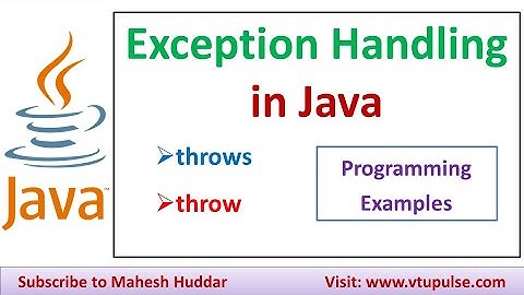 How to handle Exception in Java try block Catch Block throw and throws keyword in Java Mahesh Huddar
