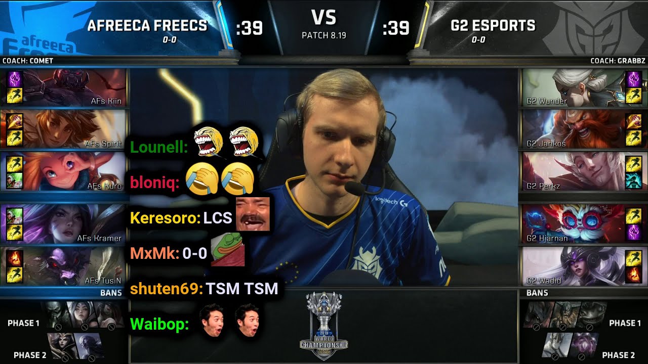 AFS vs G2 | 2018 Worlds Groups Day 1 | Twitch VOD with Chat