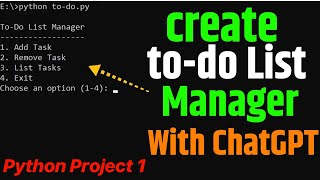 TO-DO List Project Tutorial in Python | Learn to Code with ChatGPT 2025