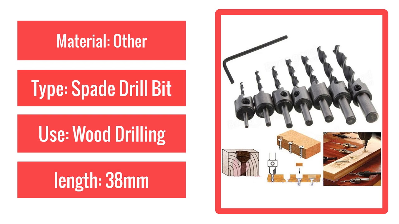 Countersink Drill Bit Drill Press Set Reamer High Speed Steel Chamfer Reamer Woodworking Power Tools
