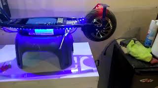 Razor conversion to lithium battery and hub motor.