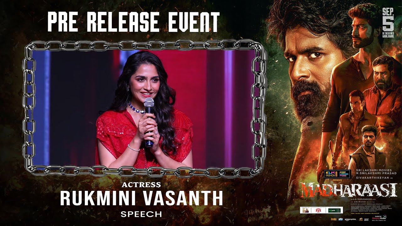 Actress Rukmini Vasanth Speech at Madharaasi Pre-Release Event | Sivakarthikeyan | Anirudh