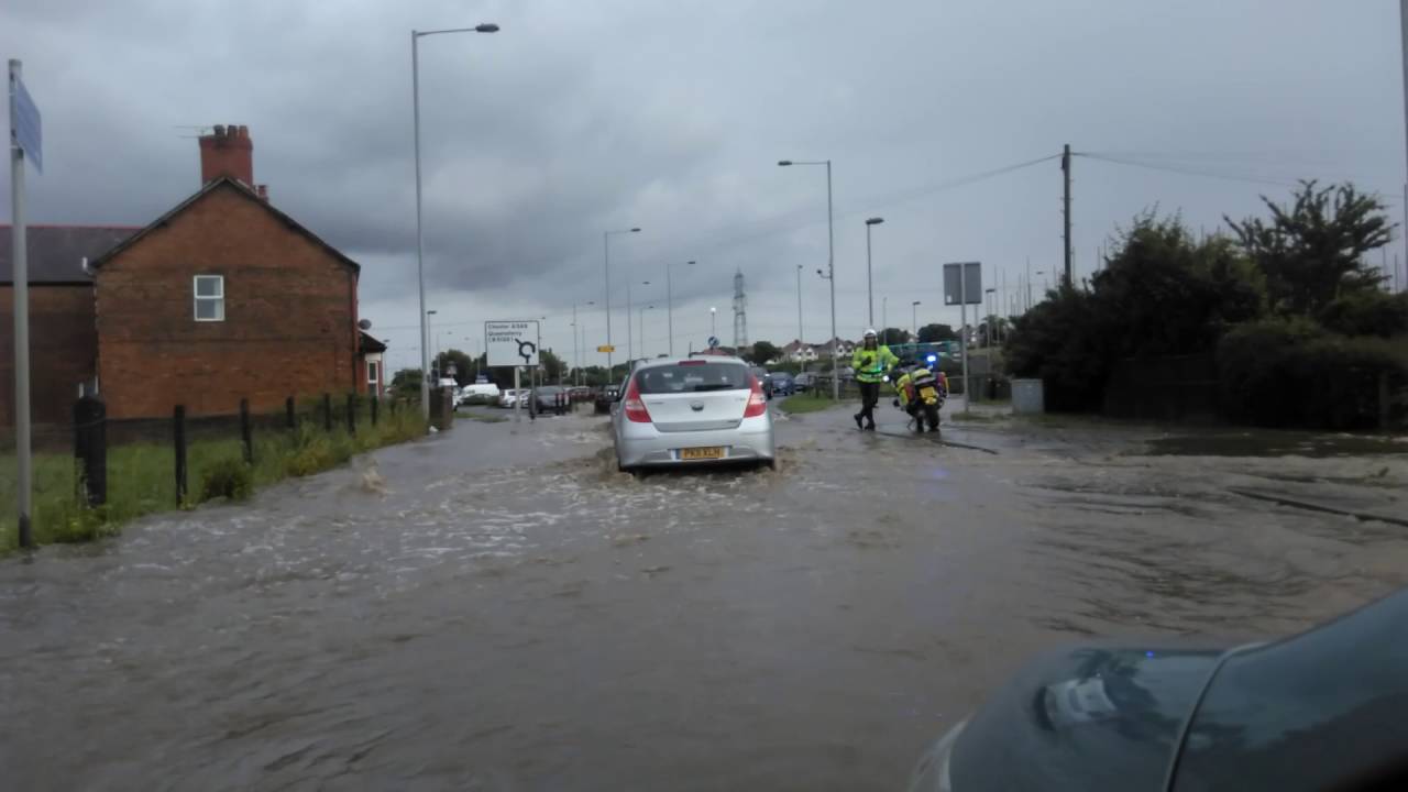 Flooding in Flint north wales YouTube