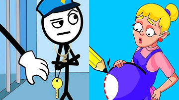 Thief Puzzle vs Draw Puzzle - Satisfying Android , iOS Gameplay Funny Videos