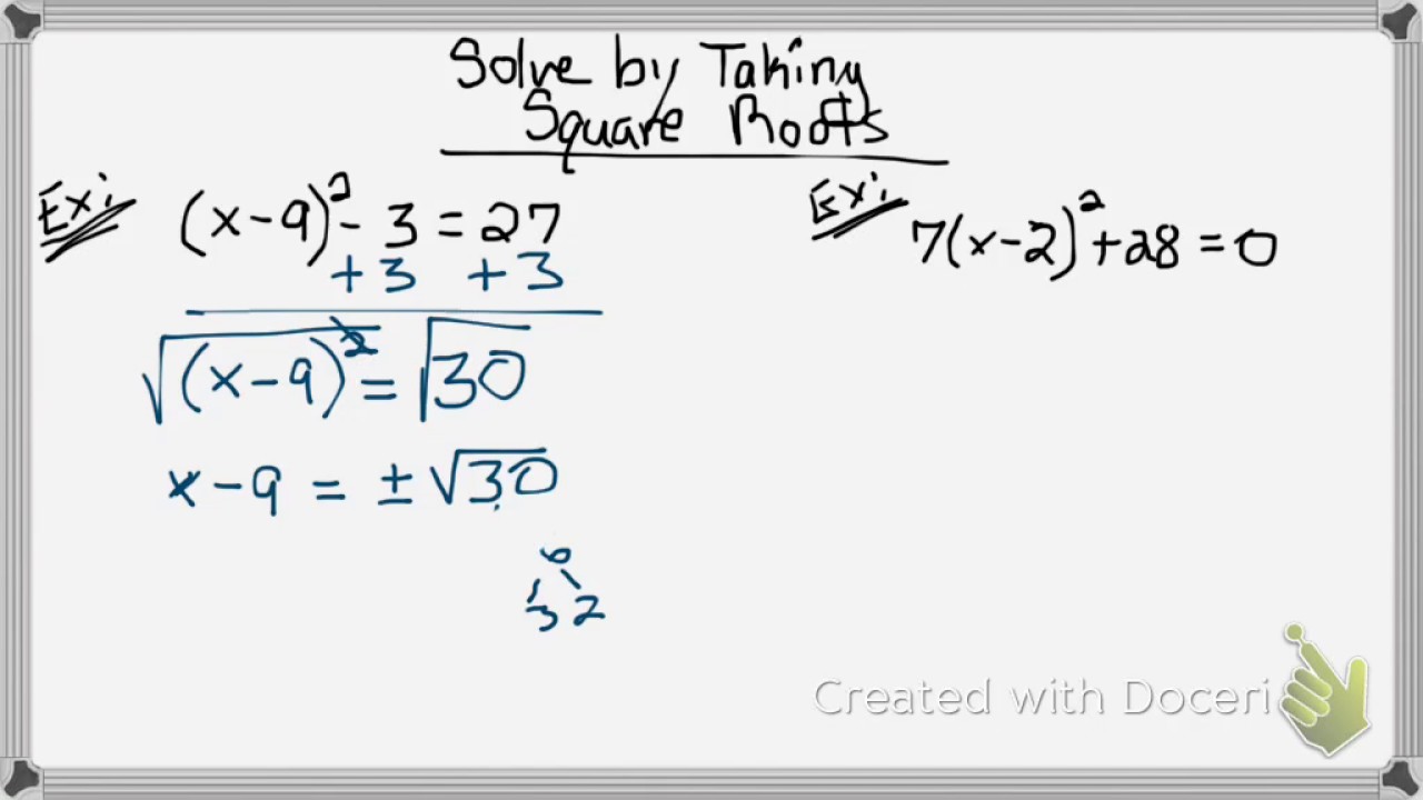 Solve By Taking The Square Root 1 YouTube