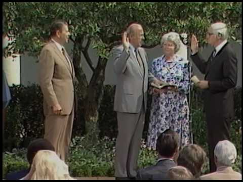 President Reagan&rsquo;s Remarks at Swearing in for George Shultz. Rose Garden on July 16, 1982