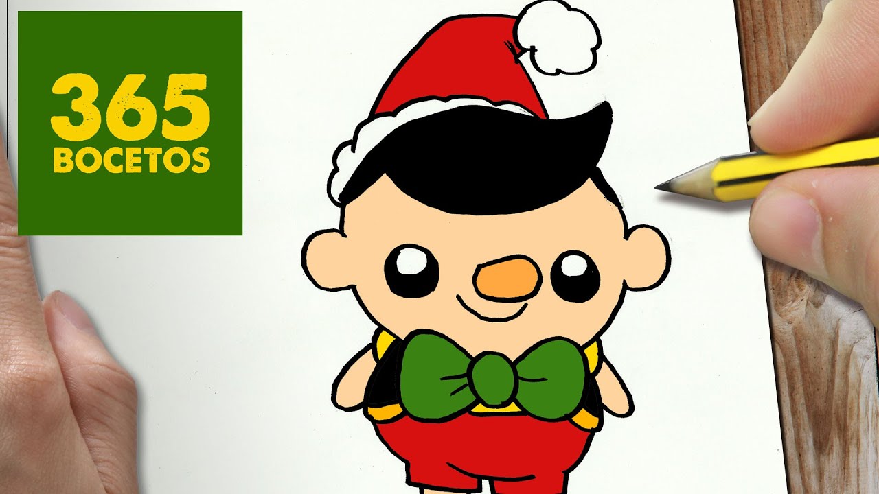 COMO DIBUJAR A PINOCHO PARA NAVIDAD PASO A PASO: Dibujos kawaii navideños -  How to draw a pinocho - thptnganamst.edu.vn