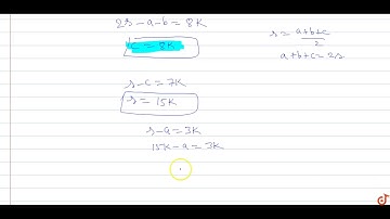 In `triangle ABC` if `cot (A/2):cot (B/2): cot (C/2)=3:5:7` then a:b:c?