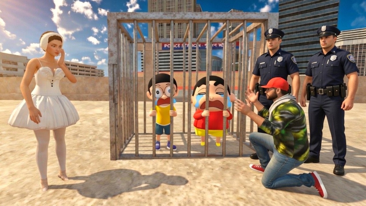 শিনচান ও নবিতাকে পুলিশ ধরে নিয়ে গেলো | আটকে রাখলো জেলে😱| Indian theft auto | Sajid sr gaming