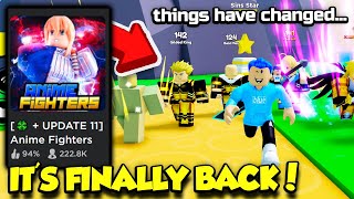 ANIME FIGHTERS SIMULATOR IS FINALLY BACK But Some Things Have Changed... *UPDATE 11* (Roblox)