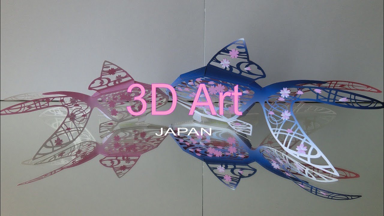 Origami 3d Art Japan 立体切り絵 金魚 サクラ鏡 Mirror Spring Cherryblossoms Youtube