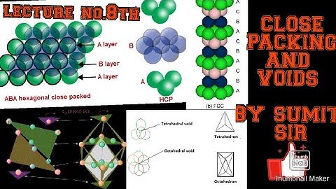 CLOSE PACKING; COORDINATION NO. & INTRODUCTION TO VIODS BASED ON  NCERT(lecture-8 th)|| BY SUMIT SIR