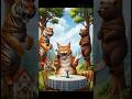 cat is #king frost# to tiger#and bire #date #cartoon #ai #funny #video